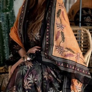 جلابية قطنية جميلة مع شيلة متناسقة