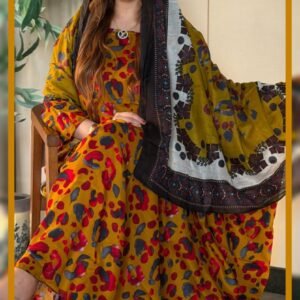 جلابية قطنية جميلة مع شيلة متناسقة